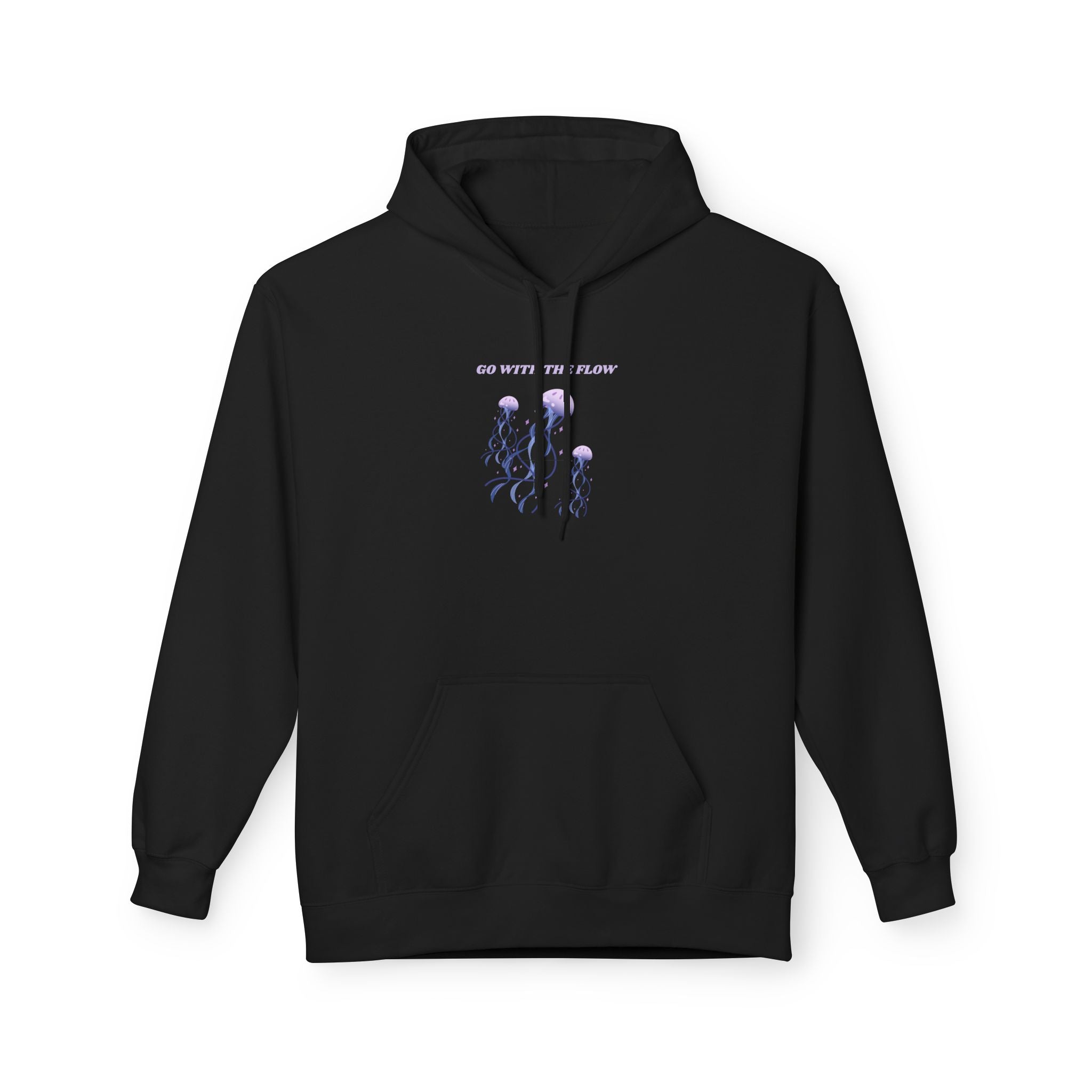 Jellyfish Flow Hoodie — "Go With The Flow" Floral Ocean Graphic