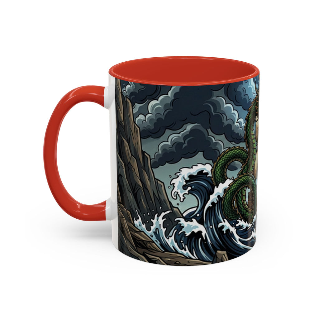 Sea Serpent Attack Coffee Mug — Nautical Storm Art Accent Mug (11/15oz)