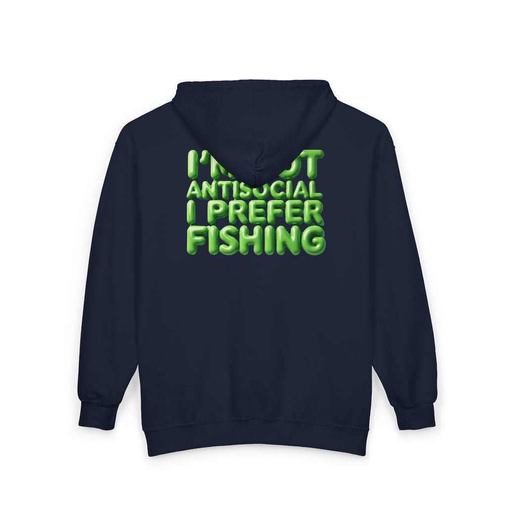 I wish I was fishin Sign Zip Hoodie — Funny  Graphic Sweatshirt
