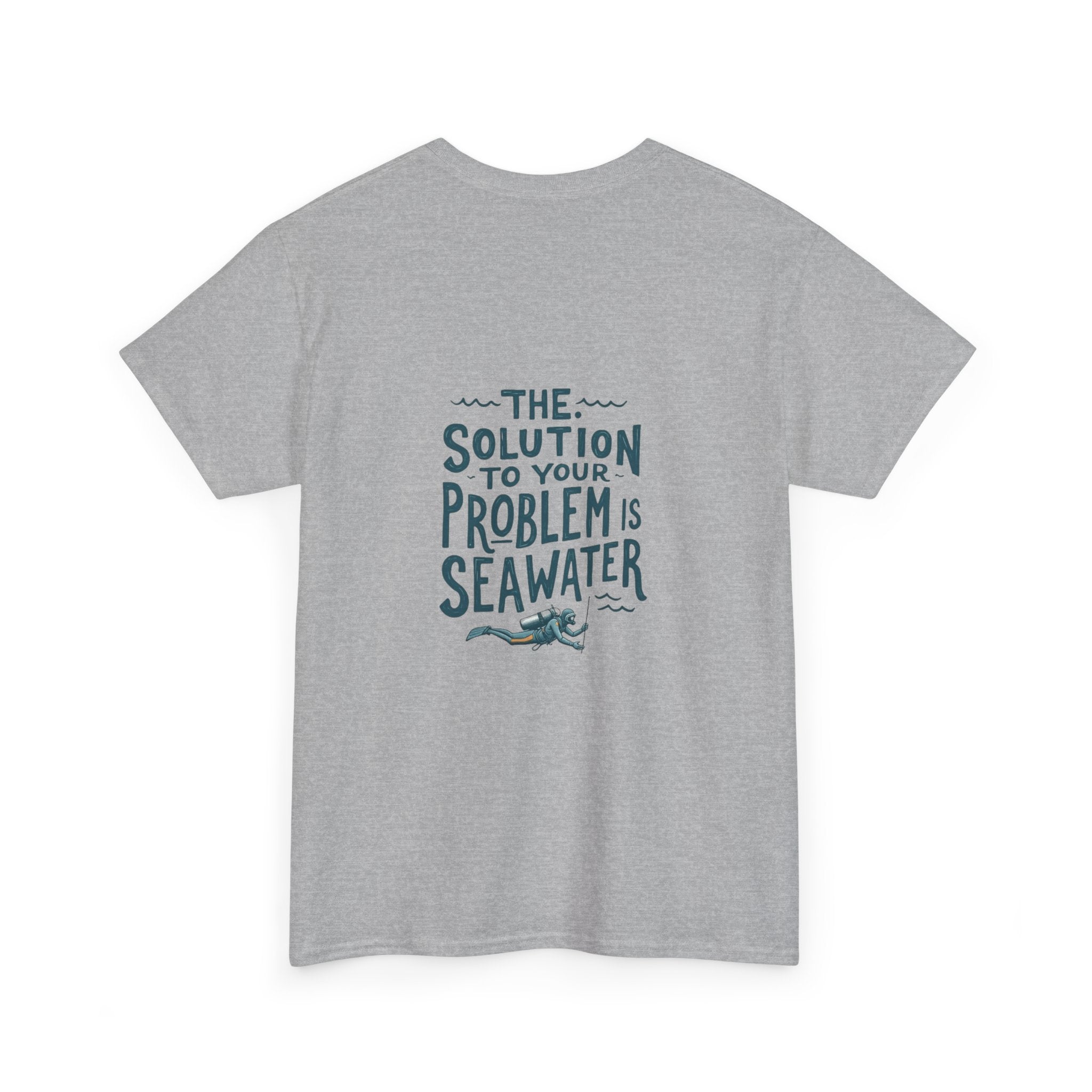Sea Therapy T-Shirt — "The Solution to Your Problem is Seawater" Ocean Quote Tee