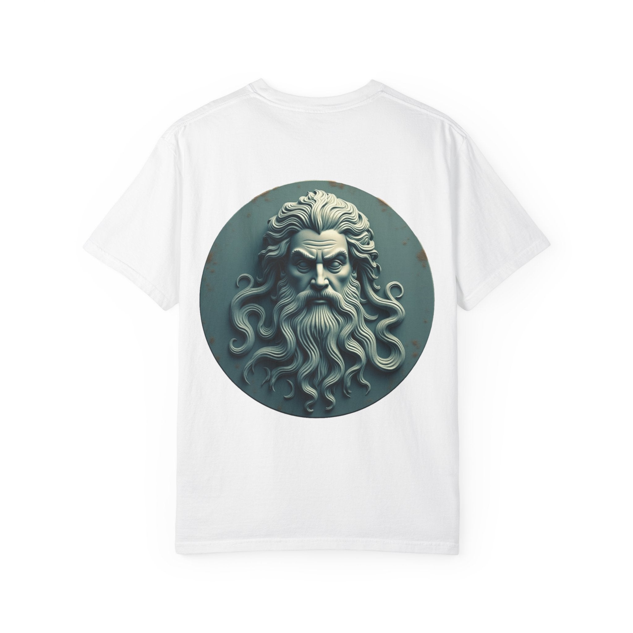 Mythic Neptune Head T-Shirt — Ocean God Sculpture Tee