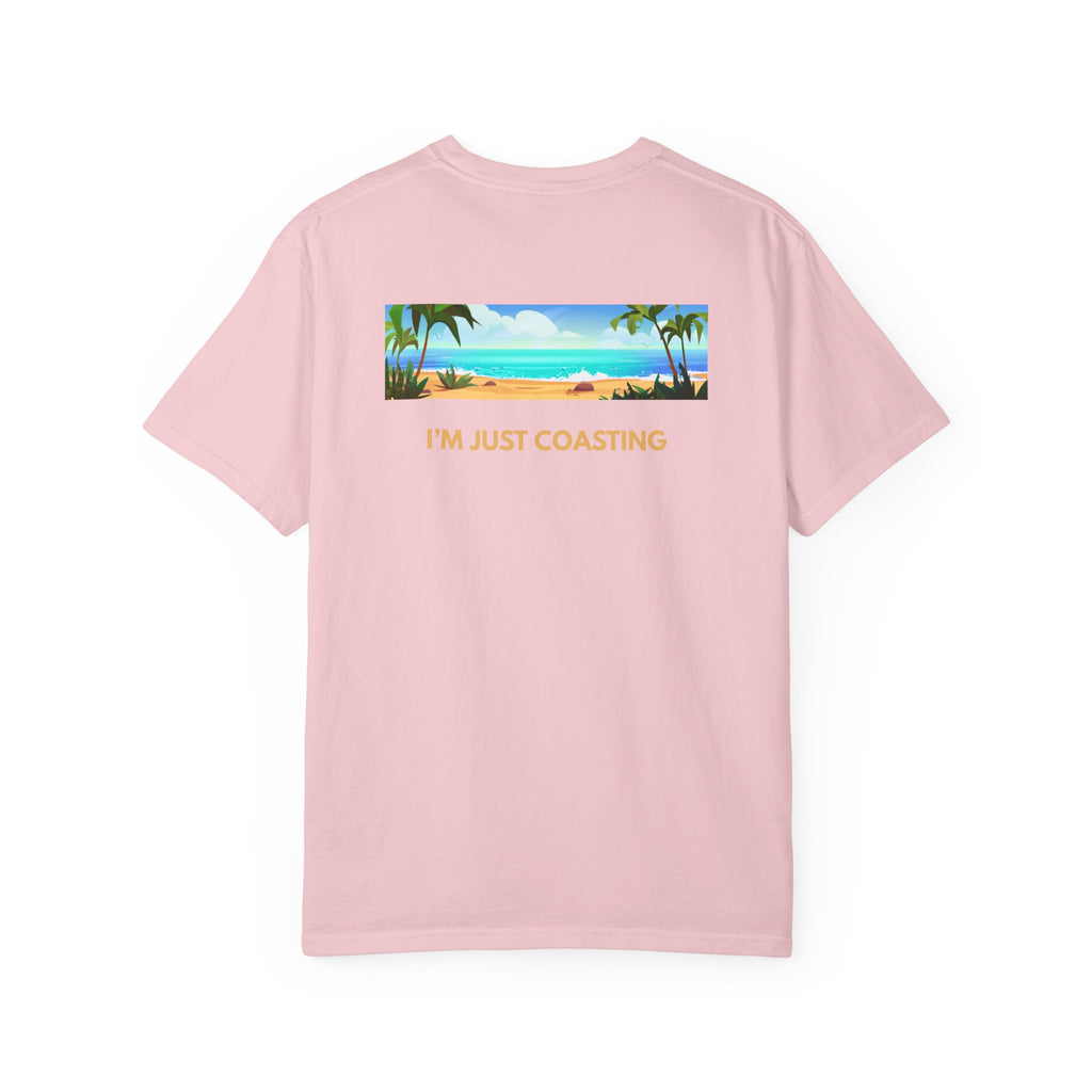Beach Vibes Tee — "I'm Just Coasting" Coastal Graphic T-Shirt