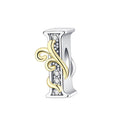 925 Sterling Silver Alphabet Letter Charm – Personalized Initial Bead for Bracelets & Necklaces