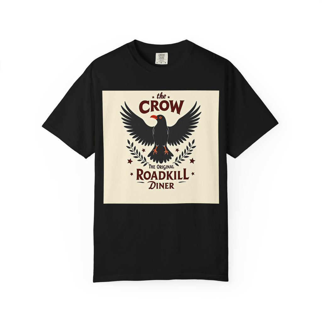 Crow Roadkill Diner T-Shirt — Retro Raven Graphic Tee