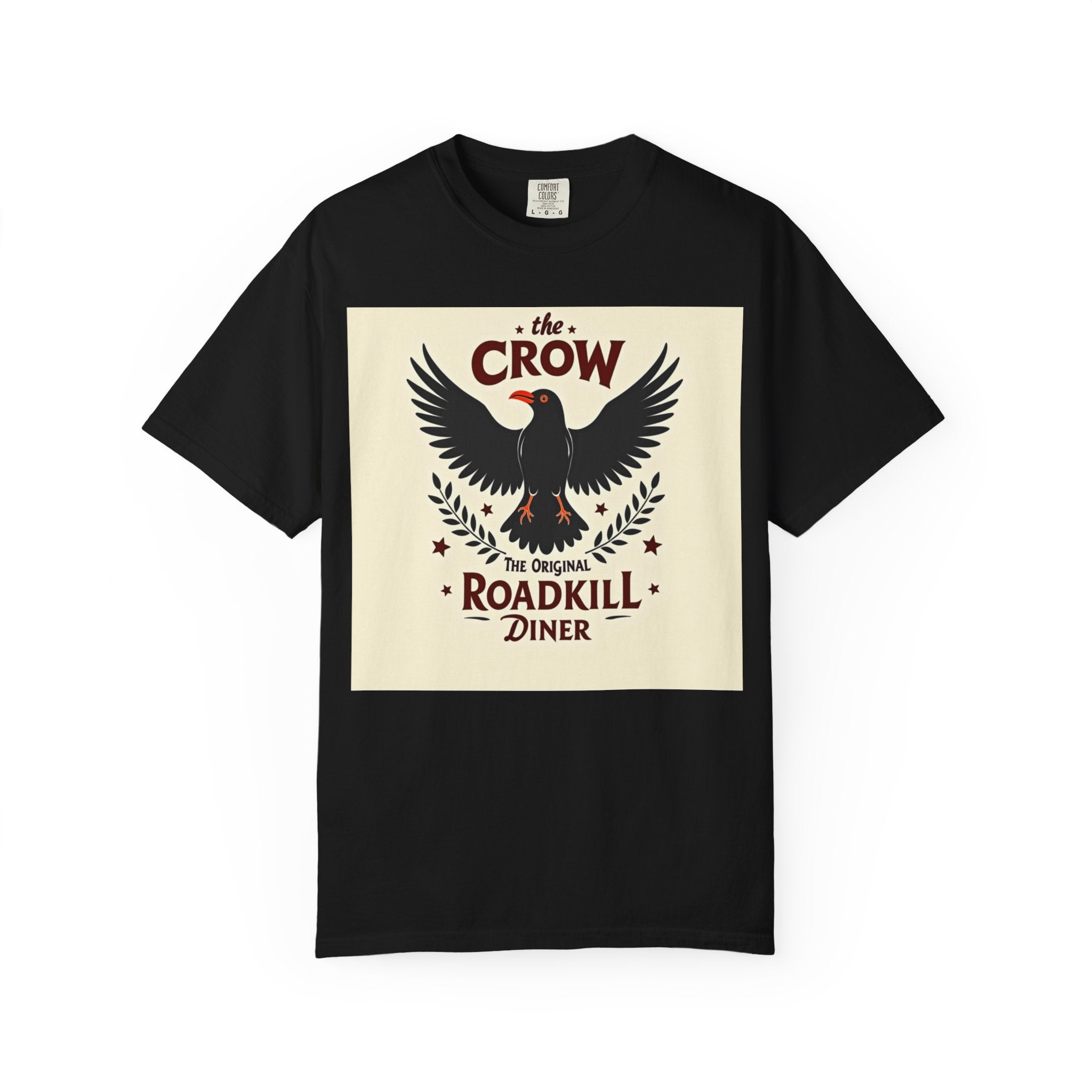 Crow Roadkill Diner T-Shirt — Retro Raven Graphic Tee
