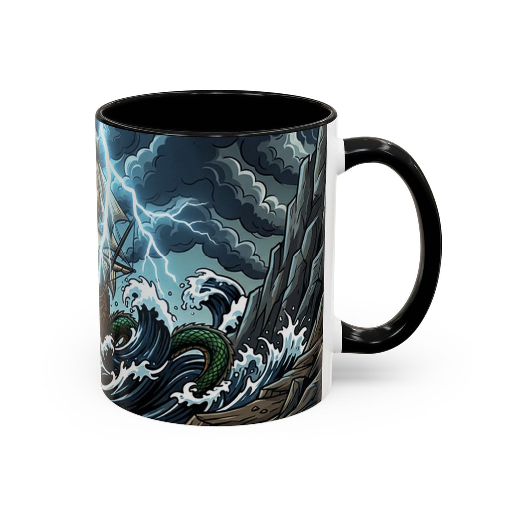 Sea Serpent Attack Coffee Mug — Nautical Storm Art Accent Mug (11/15oz)