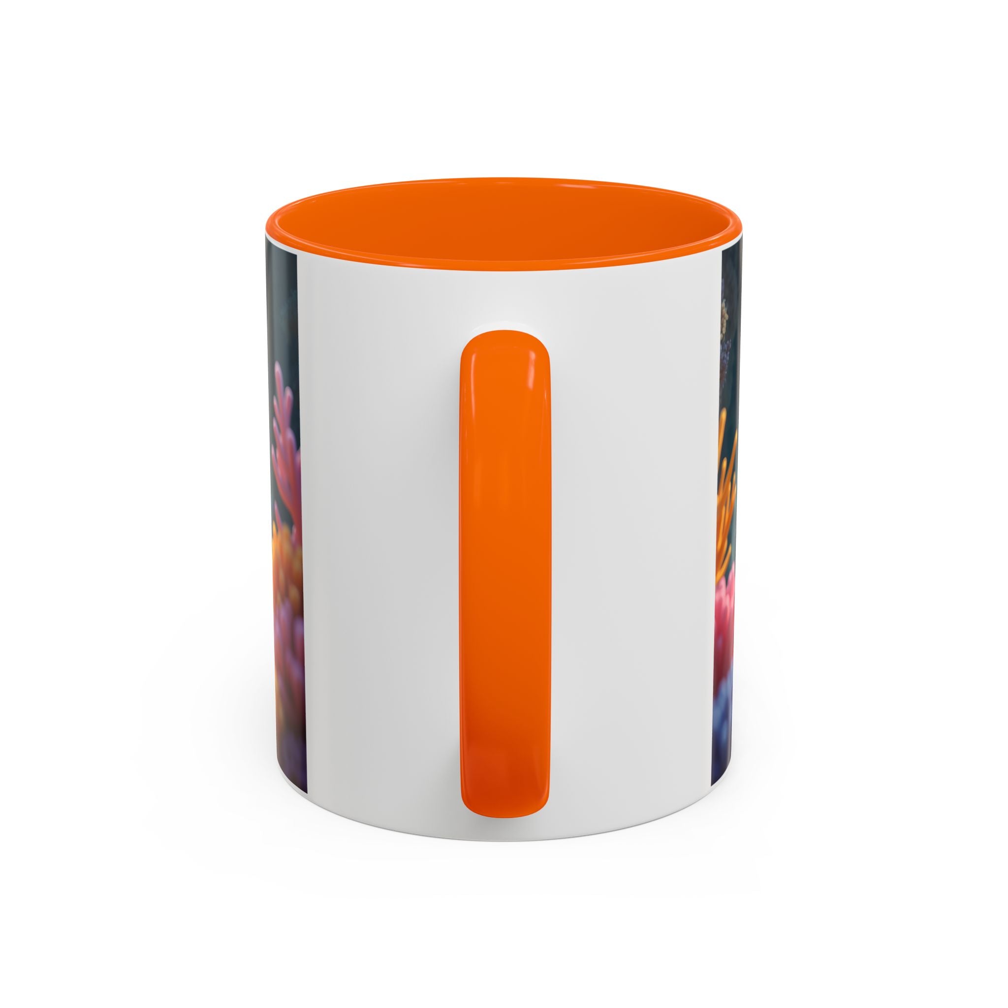 Scuba Diving Couple Accent Coffee Mug — Underwater Coral Reef Design (11/15 oz)