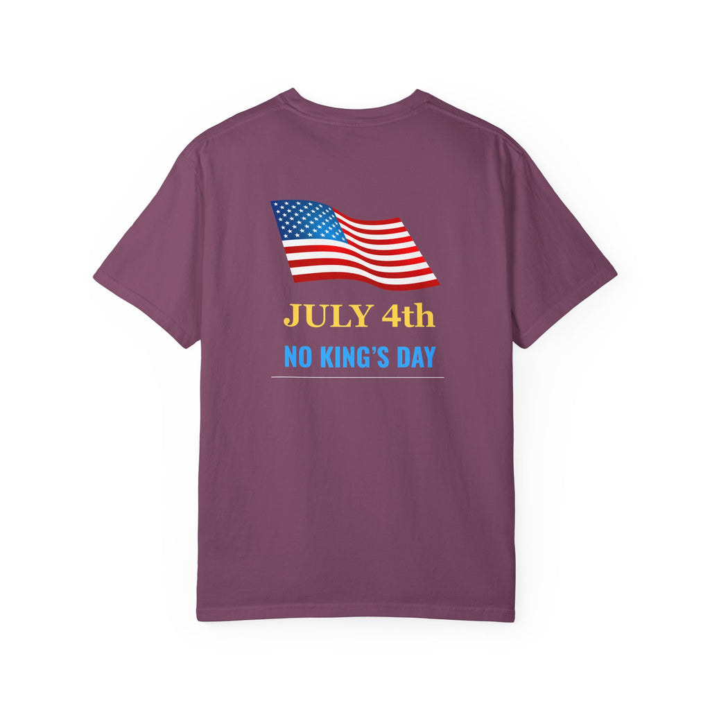 Fourth of July T-Shirt - "July 4th No King's Day" American Flag Tee