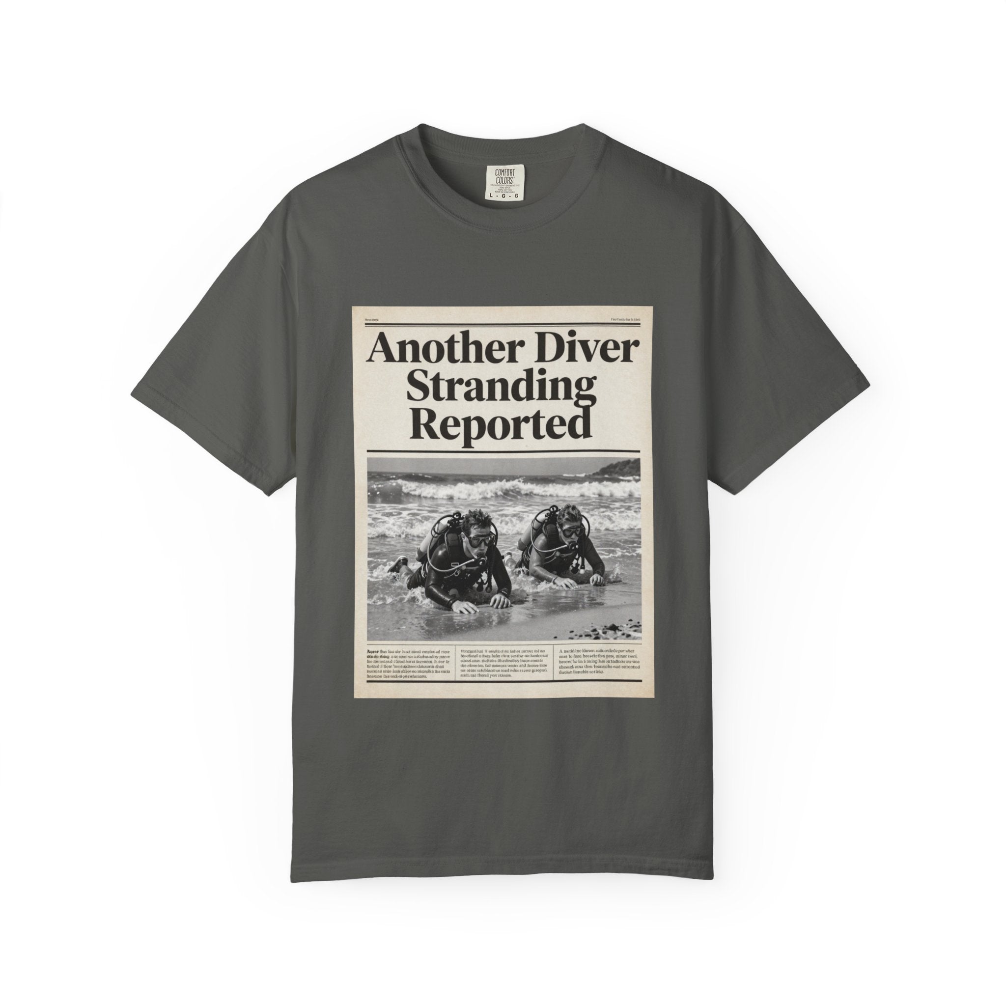Vintage Newspaper 'Another Diver Stranding Reported' T-Shirt