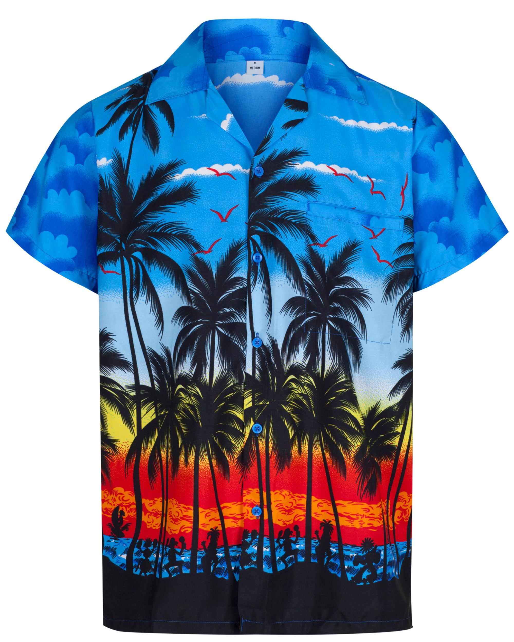 Mens Hawaiian Shirt Loose Fit Cruise Shirts for Men - Mens Hawaiian Shirts Short Sleeve and Button Down Hawaiian Shirt for Men with Pocket S-3XL - Mens Beach Shirts Floral Tropical Shirts for Men