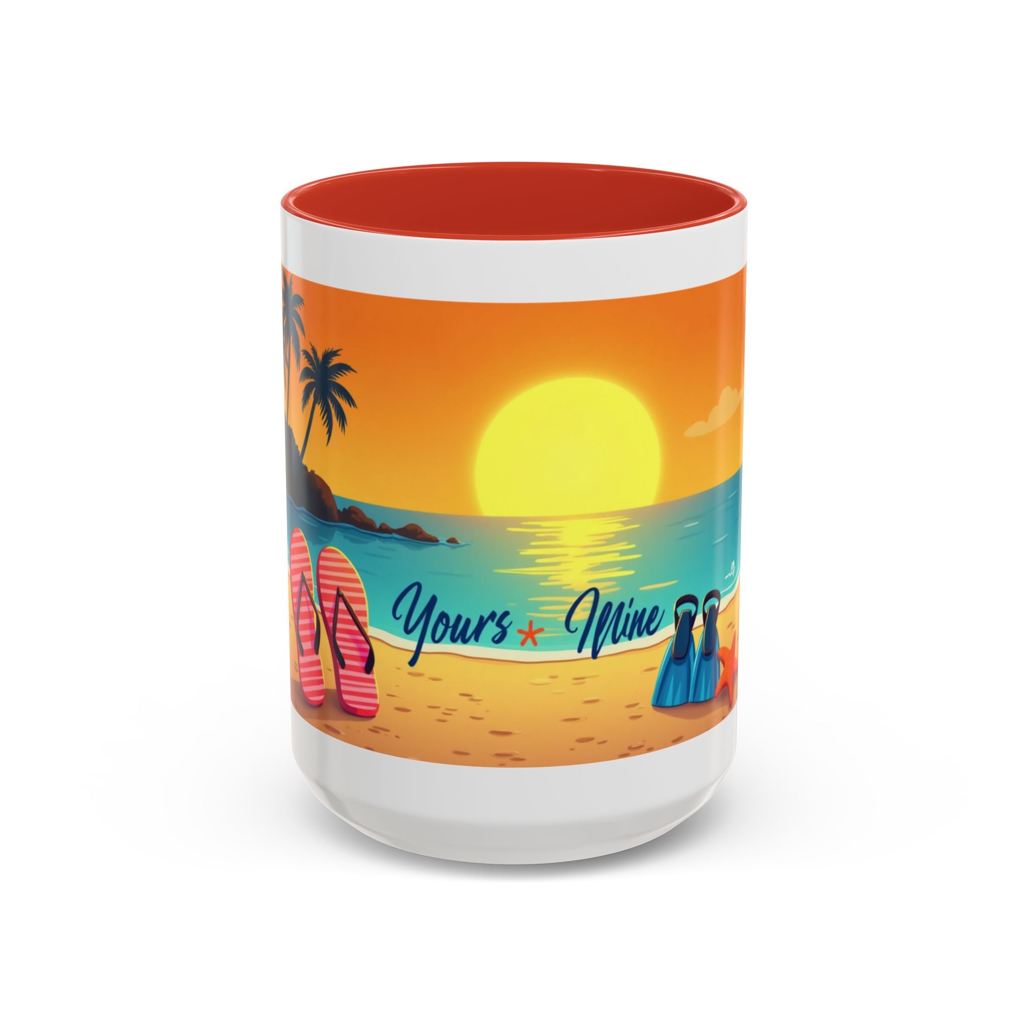 Diver's Sunset Accent Coffee Mug — Beach Scuba Dive Graphic (11/15oz)