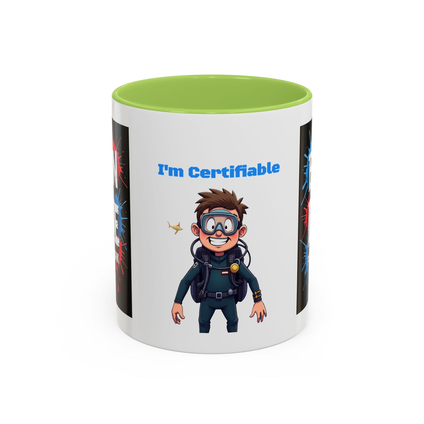 Born to Dive Coffee Mug - 'I'm Certifiable' Scuba Diver Accent Mug (11/15oz)
