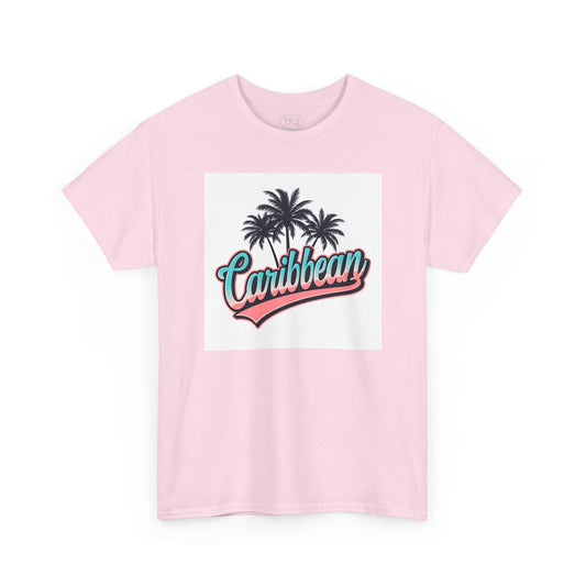 Caribbean Palms T-Shirt — Retro Tropical 'Caribbean' Graphic Tee