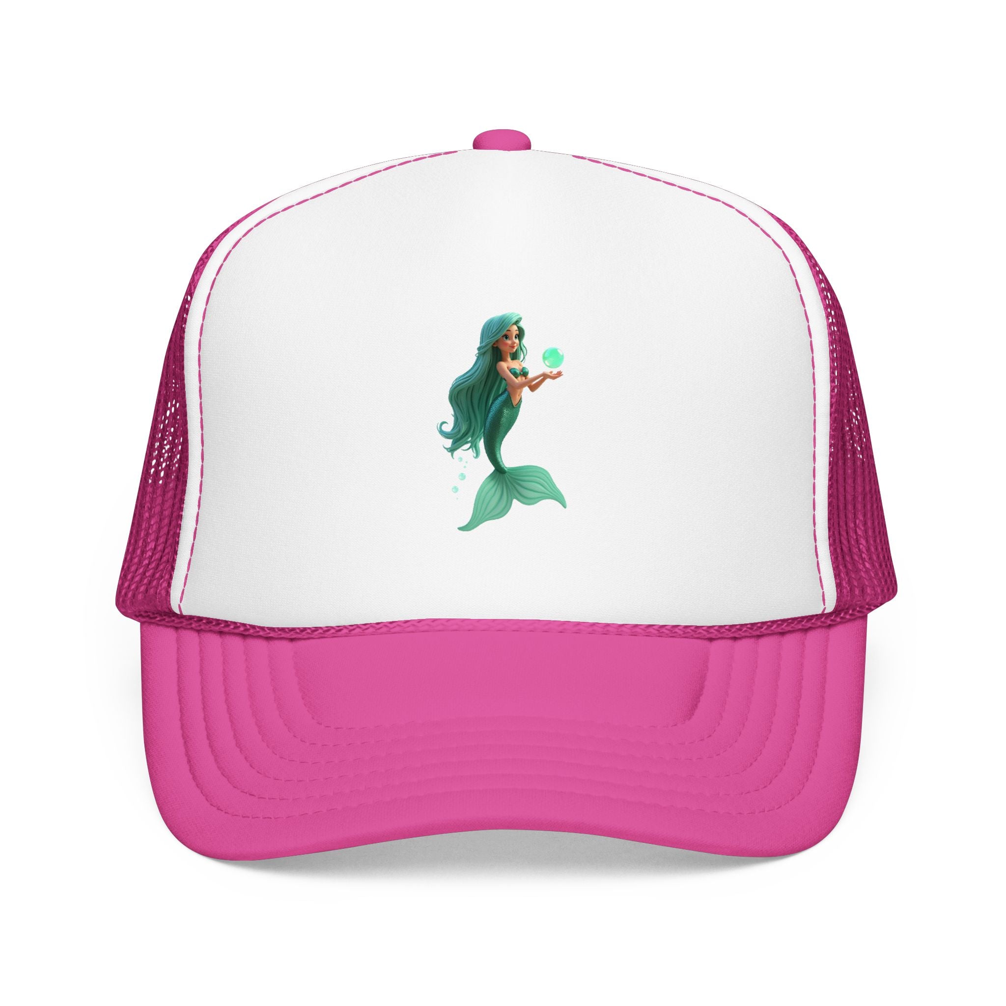 Mermaid Trucker Hat — Cute Teal Mermaid Foam Cap