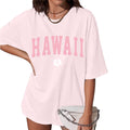 JINLUTH Hawaiian Shirts for Women Oversized Hawaii Graphic Tees for Teen Girls Preppy Aesthetic Shirts Beach T Shirts Tops (Light PinkL)