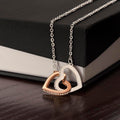 Linked Heart to Heart — Interlocking Hearts CZ Necklace