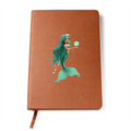 Graphic Leather Journal – Vegan Leather Notebook with Ribbon Bookmark