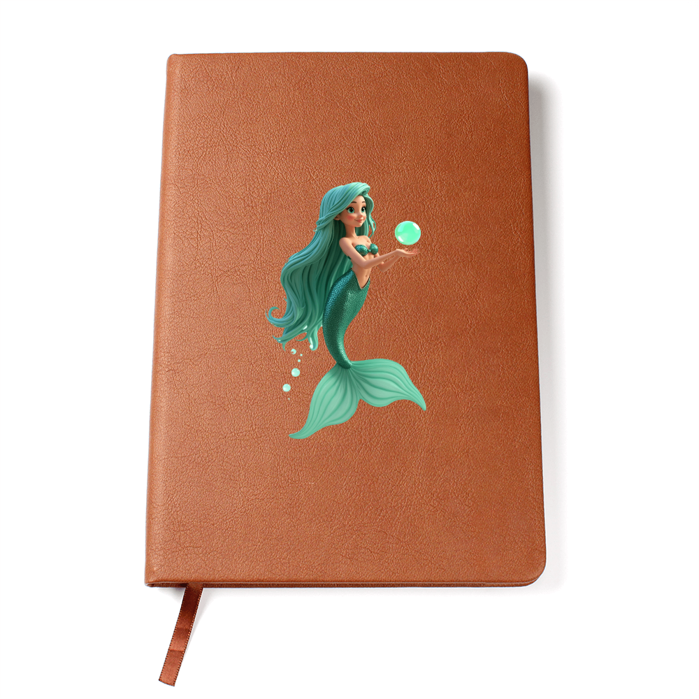 Graphic Leather Journal – Vegan Leather Notebook with Ribbon Bookmark