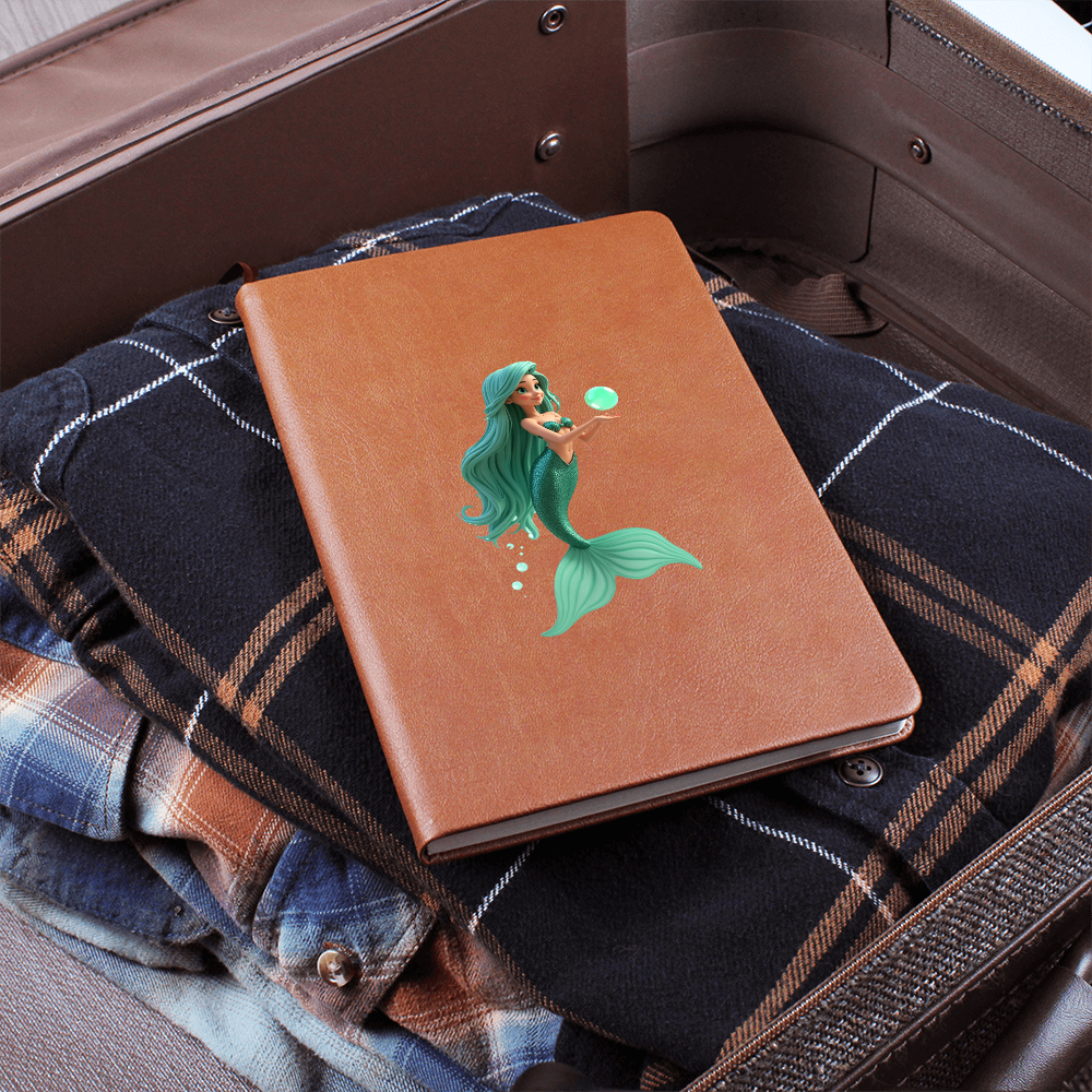 Graphic Leather Journal – Vegan Leather Notebook with Ribbon Bookmark