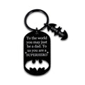 OUMILAN Dad Keychain Gift | "World's Superhero" Batman Father's Day Keyring