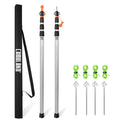 Telescoping Tarp Poles CAMULAND Tent Poles for Tarp Camping Gear Accessories Stakes Hammock Rain Fly Adjustable Lightweight Aluminum Set of 34.5" - 110.2" Hiking Awning/Outdoor with Carry Bag