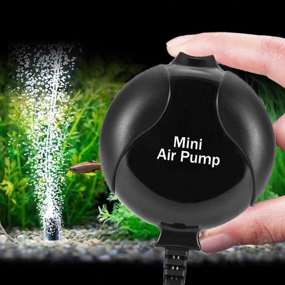 KINGYEENUO Mini Aquarium Air Pump – 1W Quiet Aerator for 1–15 Gallon Fish Tanks