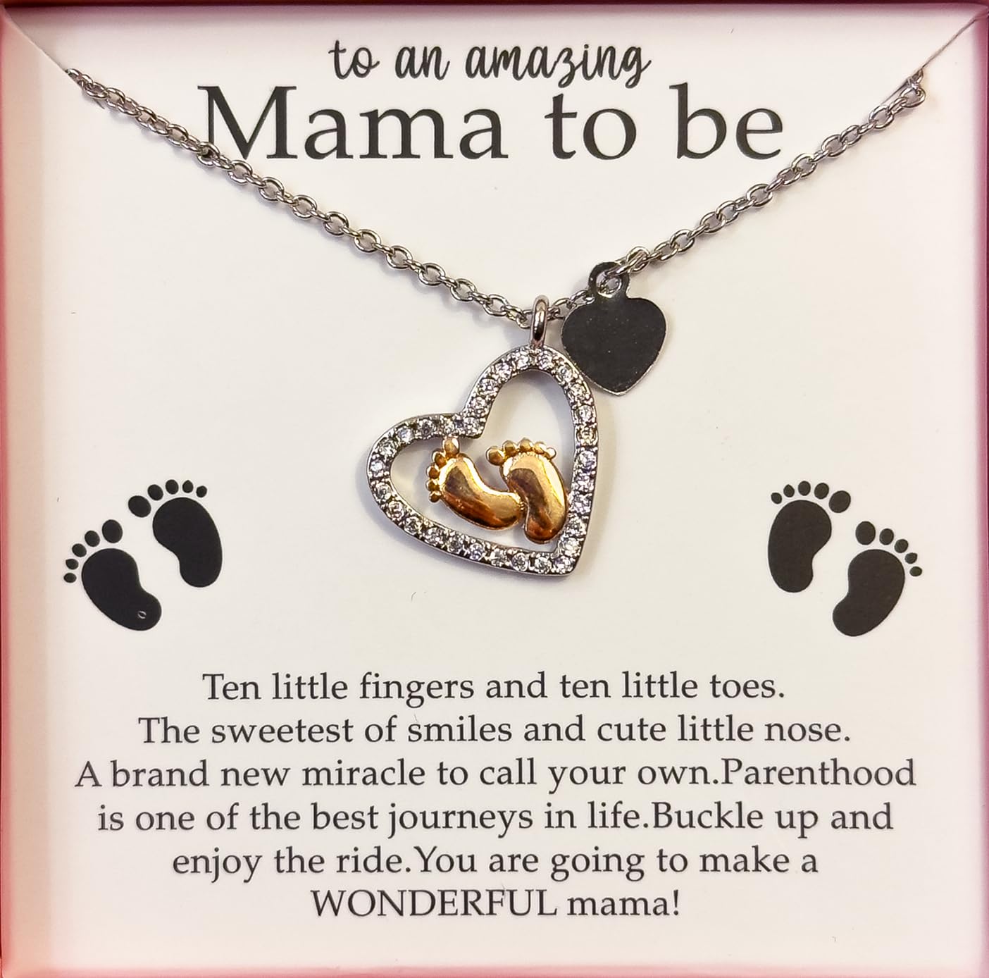 Baby Feet Heart Necklace – Keepsake Gift for New Moms & Mothers-to-Be