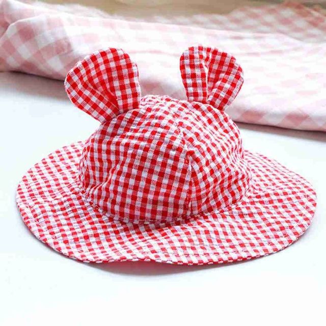 Adjustable Pet Dog Hat - Cute Checkered Summer Cap