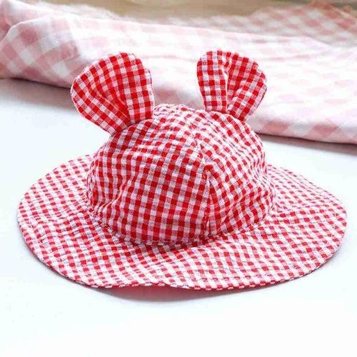 Adjustable Pet Dog Hat - Cute Checkered Summer Cap