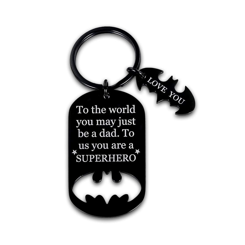 OUMILAN Dad Keychain Gift | "World's Superhero" Batman Father's Day Keyring
