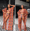 Printed Swimwear Three-Piece Set - Bikini