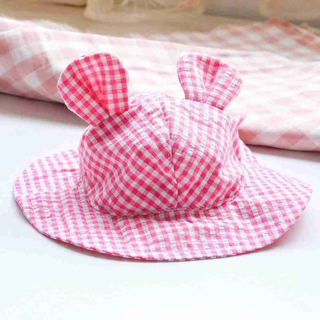 Adjustable Pet Dog Hat - Cute Checkered Summer Cap