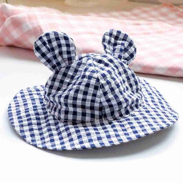 Adjustable Pet Dog Hat - Cute Checkered Summer Cap