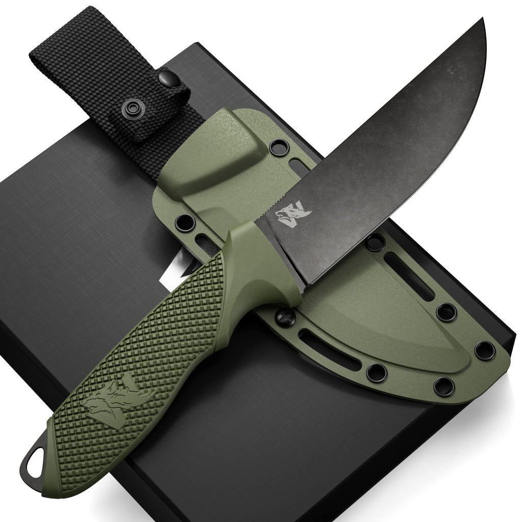 Odenwolf W-Flat Full Tang Fixed Blade Knife with Sheath