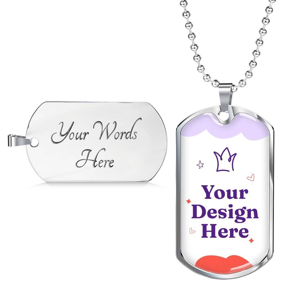 Custom Photo Pendant Tag Necklace — Personalized Military Dog Tag