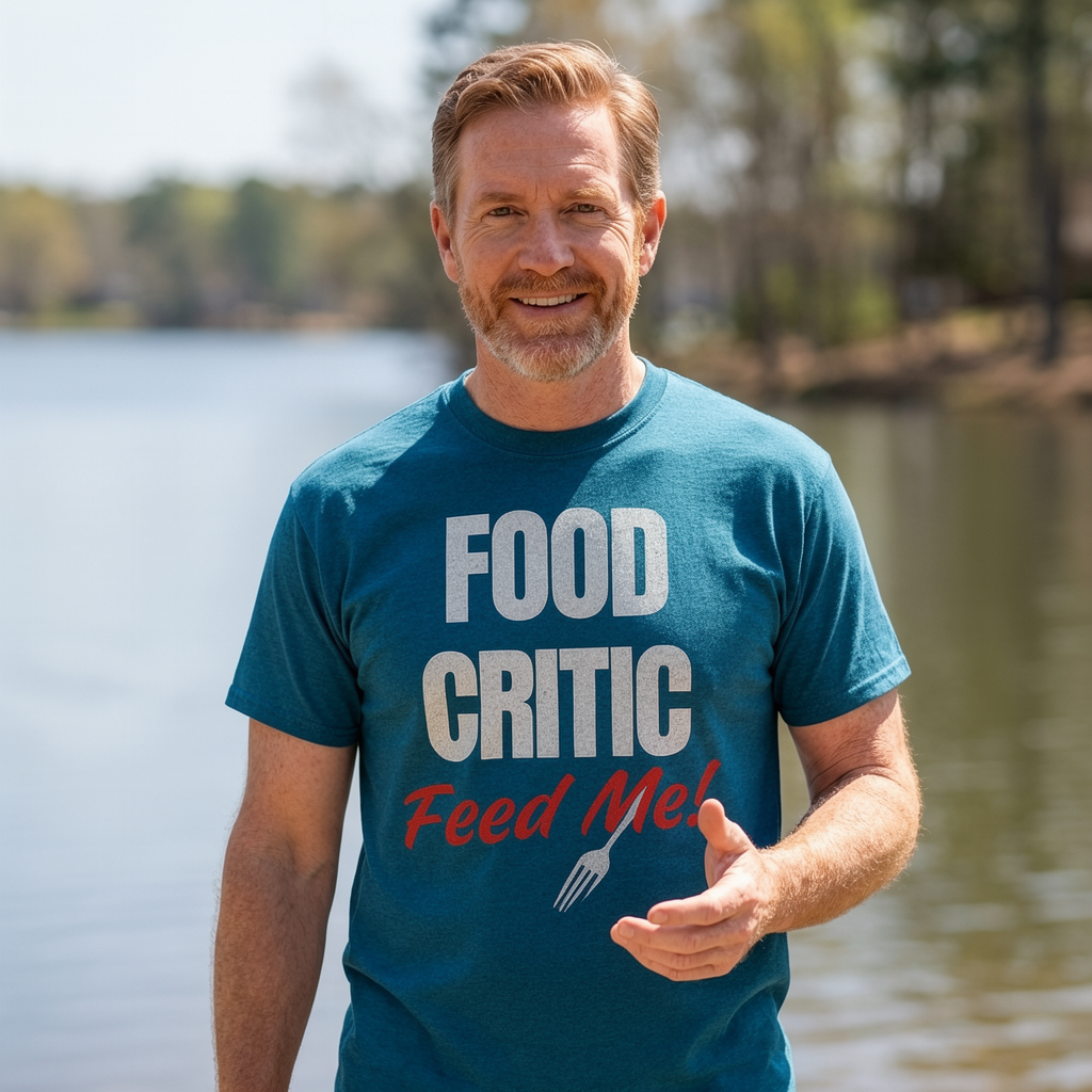 Food Critic Tee — "Feed Me!" Funny Shirt for Food Lovers