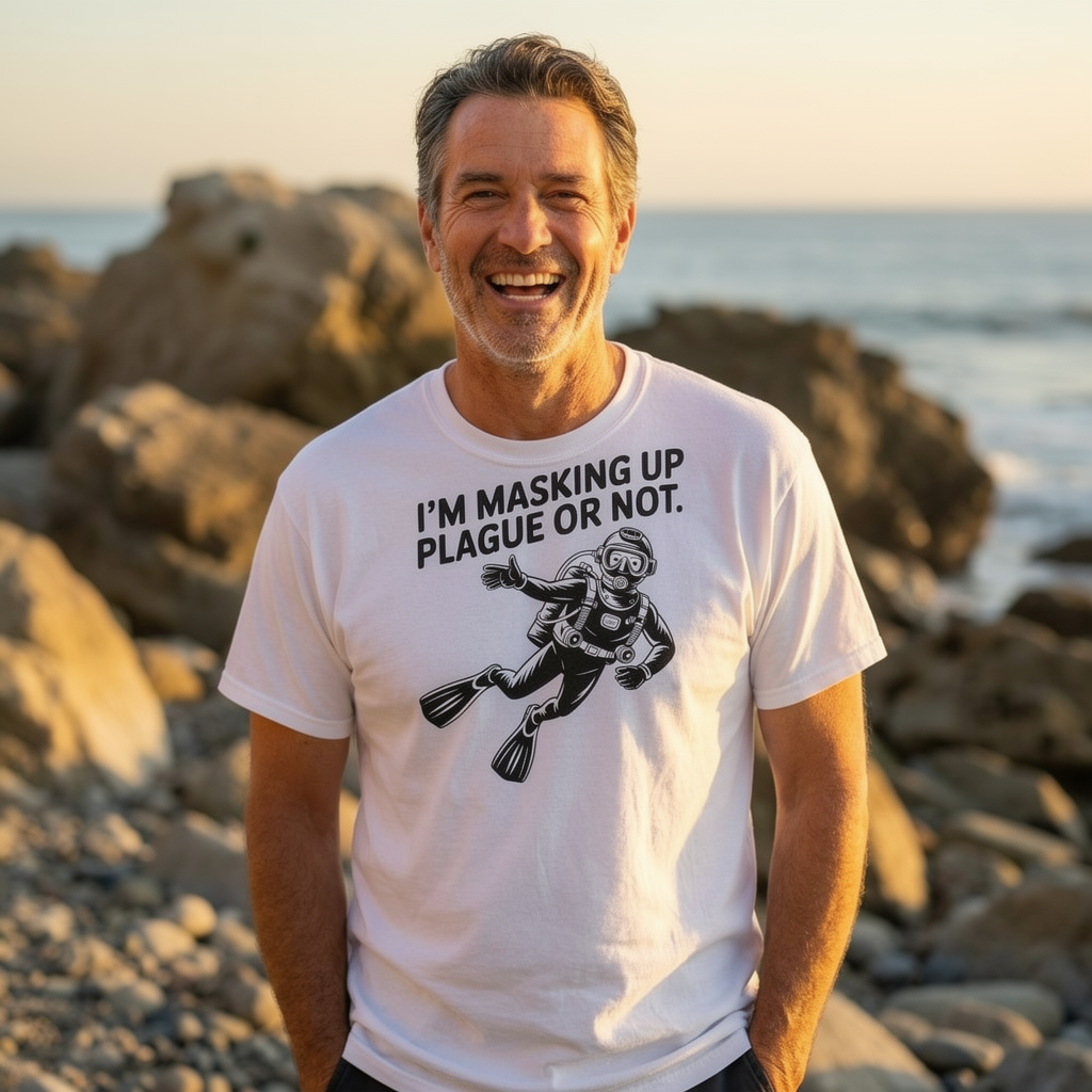 Masking Up Diver Graphic Tee – Humor Shirt | Species Ink