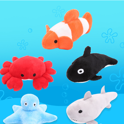 Ocean Series Catnip Plush Toys for Cats – Set of 5 Sea Creatures