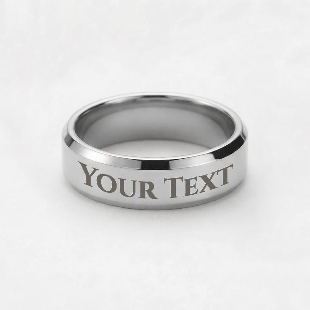 Custom Engraved Men’s Ring — Personalized Band in Steel, Gold & Black